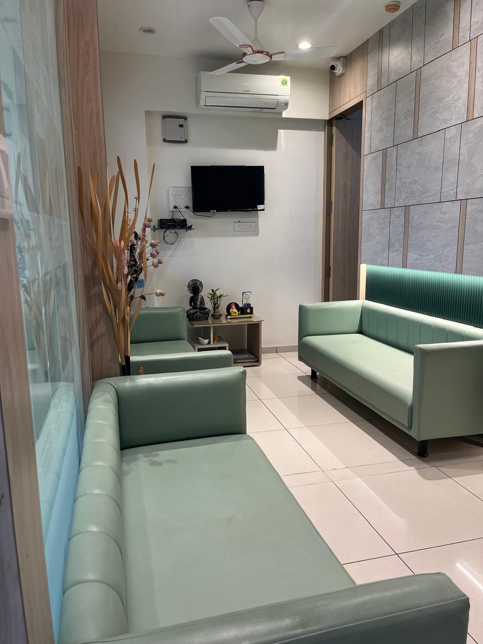 Patient waiting lounge with comfortable seating