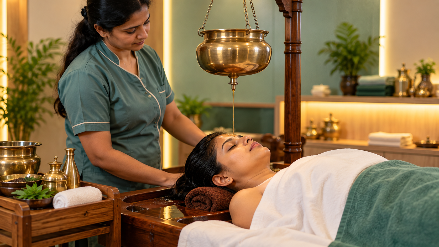 Shirodhara therapy at Agnivesh Ayurveda